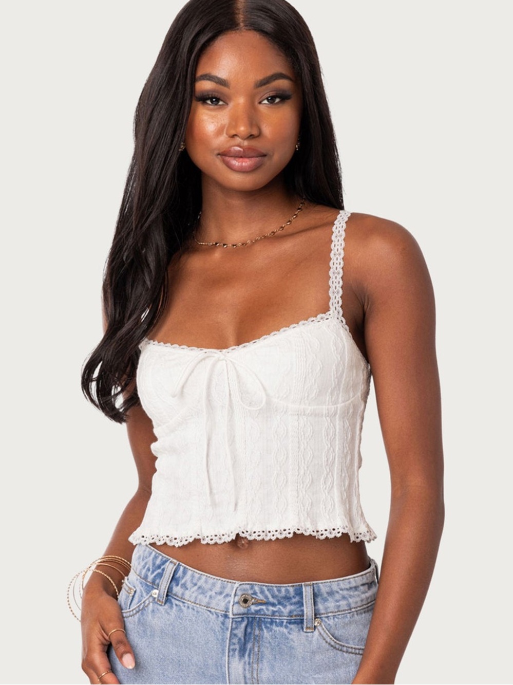 Edikted Lacey Knit Tank Top